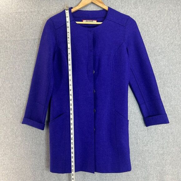 Womens Beyond Threads Small (?) Alpaca Wool Blue Purple Button Front Jacket Coat - Picture 12 of 15